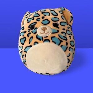 Squishmallow Official Kellytoy Plush Liv The Teal Leopard - Ultrasoft NWOT.